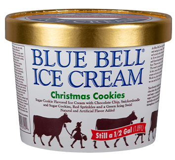 Blue Bell Christmas Cookies Ice Cream half gallon