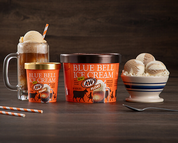 Blue Bell A&W® Root Beer Float Ice Cream in half gallon and pint