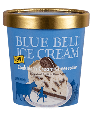Blue Bell Cookies 'n Cream Cheesecake Ice Cream in pint