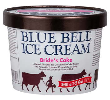Blue Bell Bride's Cake Ice Cream in half gallon