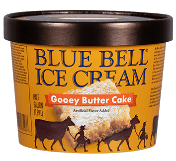 Blue Bell Gooey Butter Cake Ice Cream in half gallon